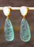Boho Earrings, Dangle Earrings, Fluorite Shell Stud